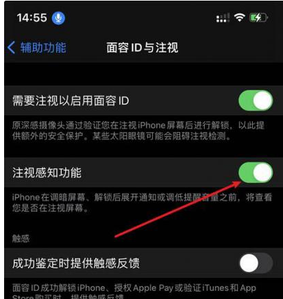 西陵苹果14维修网点分享iPhone14注视感知功能有什么用 